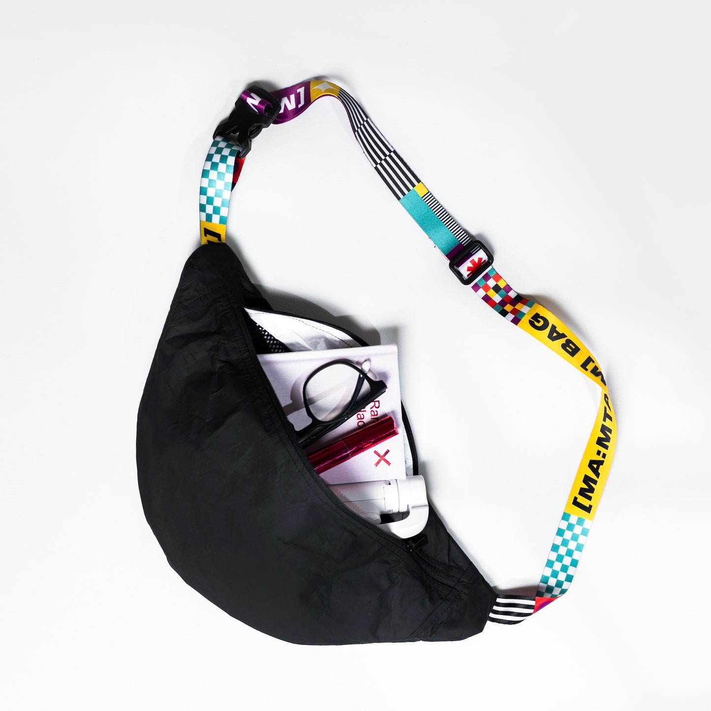 LUNA ledvinka maxi černá : barevný popruh