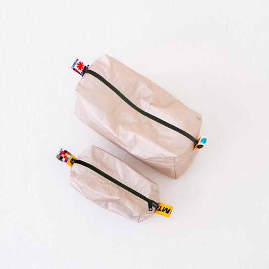 Set KYRA velká a malá kosmetická taštička zlatá : barevný popruh